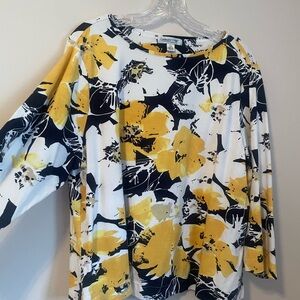 Floral Top - yellow, white, and black